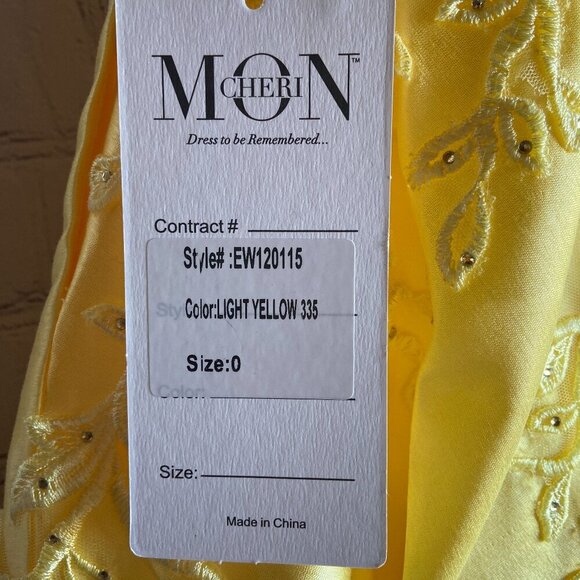 **Prom** Ellie Wilde Bedazzled Deep V-neck Satin A-line Gown - Picture 3 of 8